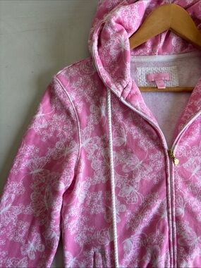 Lilly Pulitzer Pink Butterfly  Zip-Up Hoodie